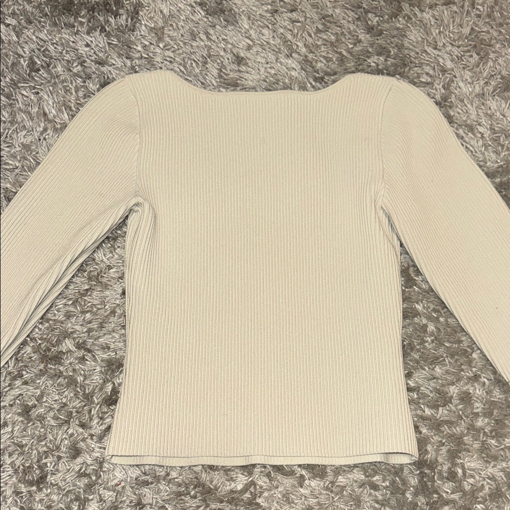 Babaton Cream Ribbed Knit Top - Picture 4 of 4